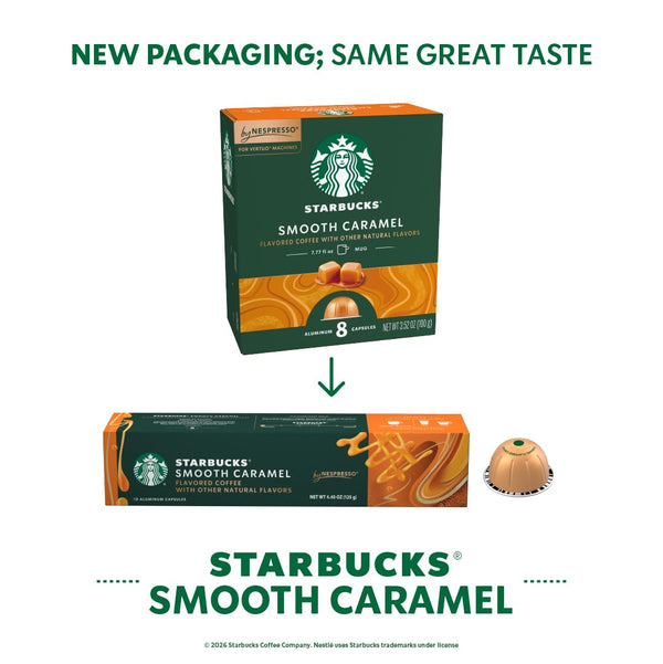 Starbucks by Nespresso Vertuo, Caramel Flavored Coffee Pods, 30-count, 7.8 oz brew