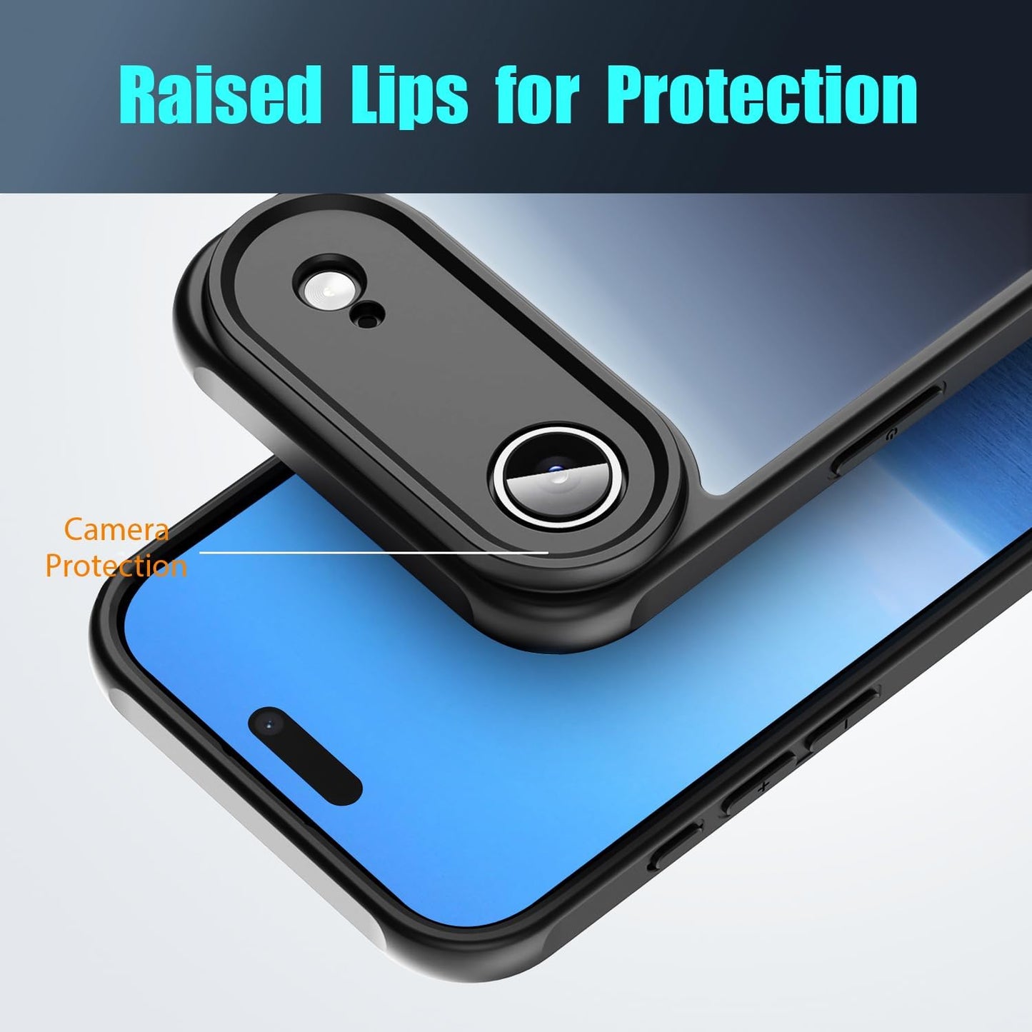 for iPhone Air Case, Thin Anti-Scratch PC Matte Translucent Back & Flexible TPU Shockproof Protection Phone Cover case for Apple iphoneAir 6.5" (Black)