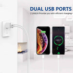 LUOATIP 3-Pack 2.1A 5V Dual Port Cube Power Adapter Plug Block for iPhone and Android Phones