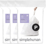 Custom fit liners for simplehuman kitchen trash cans, 50% PCR plastic, 50-60 liter capacity