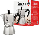 Bialetti Moka Express Stovetop Espresso Maker, Natural Silver, 6 Cups