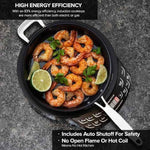 NUWAVE Flex Precision Induction Cooktop, 10.25” Shatter-Proof Ceramic Glass, 6.5” Heating Coil, 45 Temps, 3 Wattage Settings, 9” Duralon Ceramic Pan