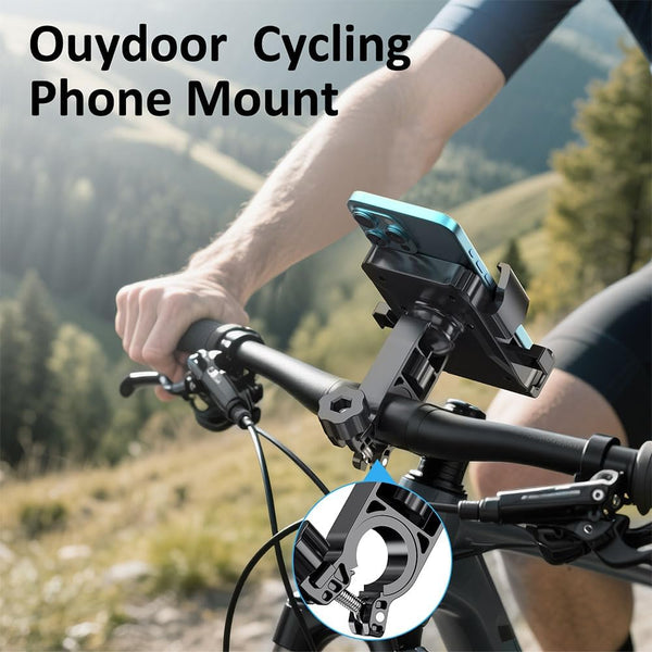 Adjustable Bike Phone Holder for Cell Phones, Universal Fit, Anti-Wobble Clamp