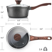 Small Nonstick Saucepan with Lid, Swiss Granite Coating, Stay-cool Handle, Multipurpose Handy Sauce Pot