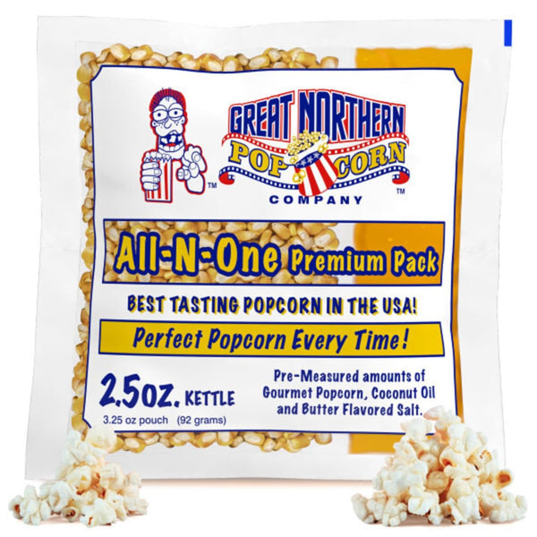 Bulk Popcorn Machine Packets with Kernels, Oil, and Salt for 24 Servings