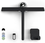 GÜTEWERK 9-Inch Silicone Shower Squeegee, Black with Stainless Steel Core and Soft-Touch Handle