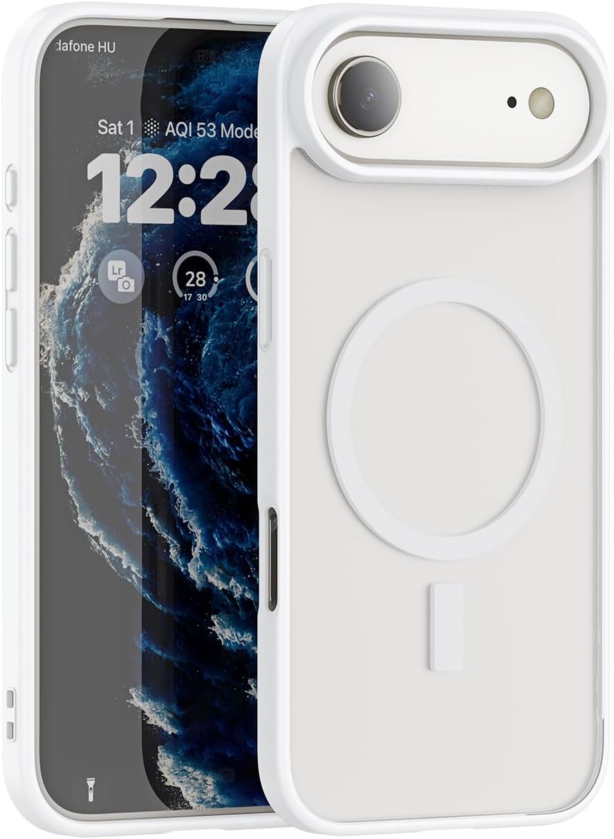 Compatible with Magnetic Matte Clear Case for 17 Air–Tough Drop-Resistant Design, Anti-Yellow, Shockproof, Slim Transparent Cover (Black-17A)