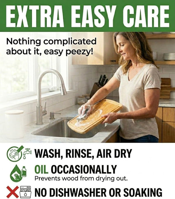 Extra Large Bamboo Cutting Board with Vertical Grain Strength Technology