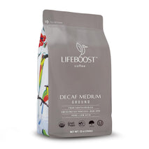 Lifeboost Medium Roast Swiss Water Decaf Coffee Ground - Non-GMO, Low Acid, Single Origin USDA Organic