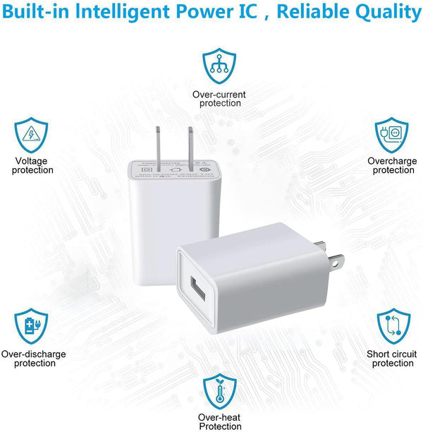 USB Wall Charger Compatible with iPhone, Samsung, and More