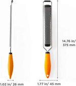 Deiss PRO Citrus Lemon Zester & Cheese Grater - Razor-Sharp Stainless Steel Blade + Protect Cover - Dishwasher Safe Grater for Parmesan, Citrus, and More