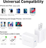 20W USB C Charger Block, 2 Pack, Fast Charging Wall Adapter for iPhone and Android Devices