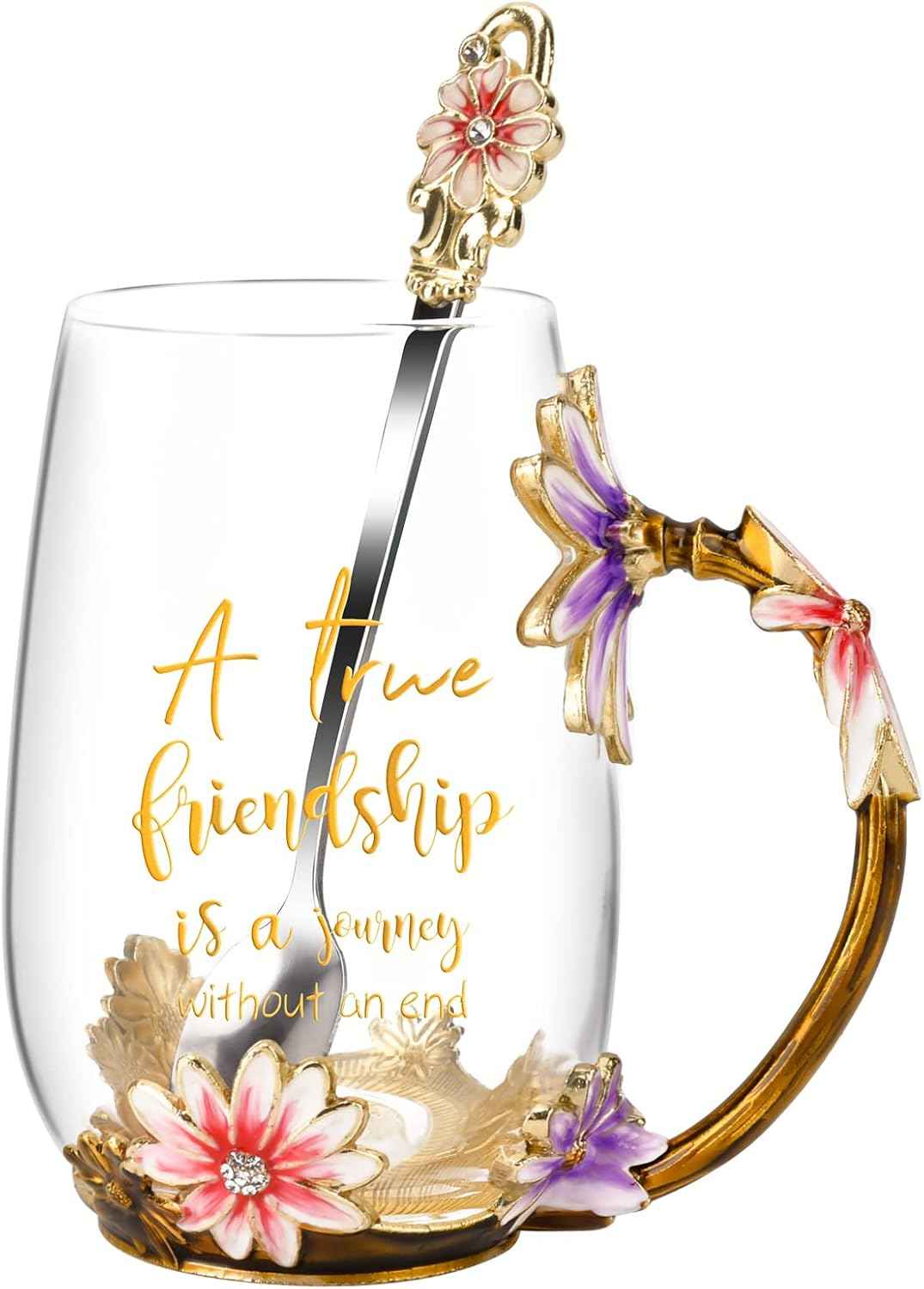 OEAGO Gifts for Mom Women Valentines Day Gifts for Her Glass Coffee Enamels Mug Best Birthday Valentine's for Girlfriend Wife Mothers Day from Daughter Son Tea Cup Stocking Stuffers Christmas