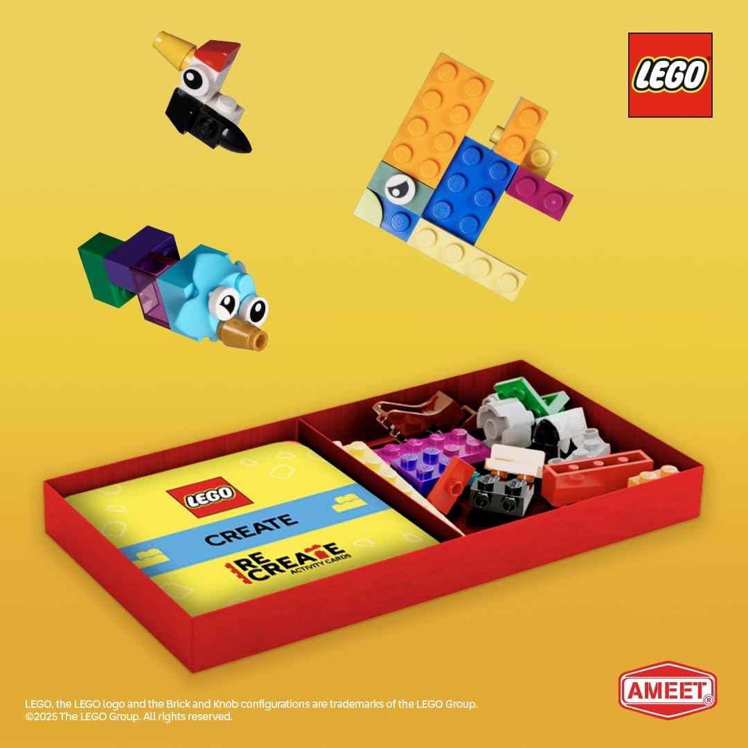 Lego Recreate Activity Cards – Animals | Creative Building Game with 30+ Activity Cards & 25 Lego Elements | Ages 6+