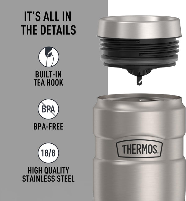 Thermos Stainless King Vacuum-Insulated Travel Tumbler, 16 Ounce, Matte Steel