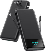 Portable Charger for iPhone with Built-in Cables and Wall Plug,Upgraded 13800mAh Fast Charging USB C Power Bank,4 Outputs Slim Travel Essential Battery Pack for iPhone 17/16/15/14/13,Galaxy,Android