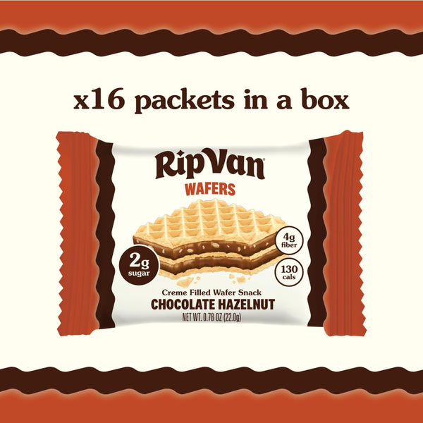Rip Van Chocolate Hazelnut Wafer Cookies, 16 Count, Individually Wrapped