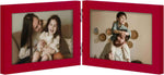 decorUhome Double 4x6 Picture Frame Vertical, Engineered Wood Bifold Photo Frame with Plexiglass for Tabletop Display, 4x6, Black