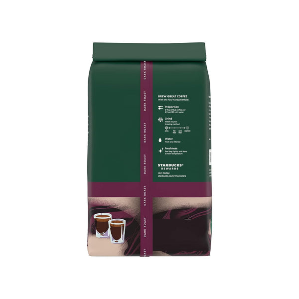 starbucks whole bean dark roast espresso coffee 18oz 100% arabica