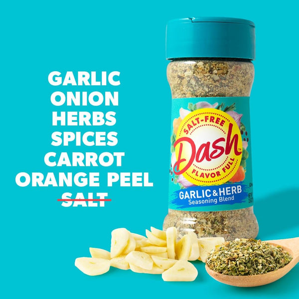 Dash Garlic & Herb Salt-Free Seasoning Blend, 2.5 Ounce, No Preservatives