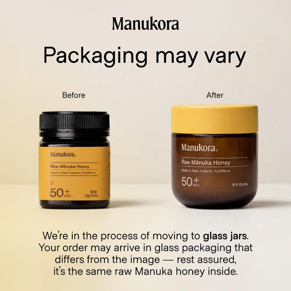 Manukora Raw Manuka Honey MGO 50+ 250g, New Zealand, Superfood, Non-GMO, 3rd-Party Tested, 2000+ Compounds
