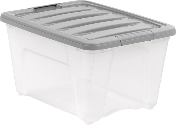 Amazon Basics Plastic Storage Containers with Secure Latching Lids for Organization