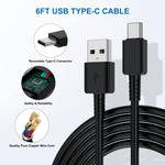 2 Pack USB C Android Phone Wall Charger Block & 6ft Charge Cable Cord