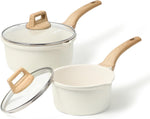 CAROTE 1.5Qt & 3.0Qt Nonstick Sauce Pan Sets with Lid Cooking Pots