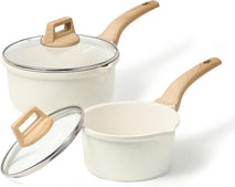 CAROTE 1.5Qt & 3.0Qt Nonstick Sauce Pan Sets with Lid Cooking Pots
