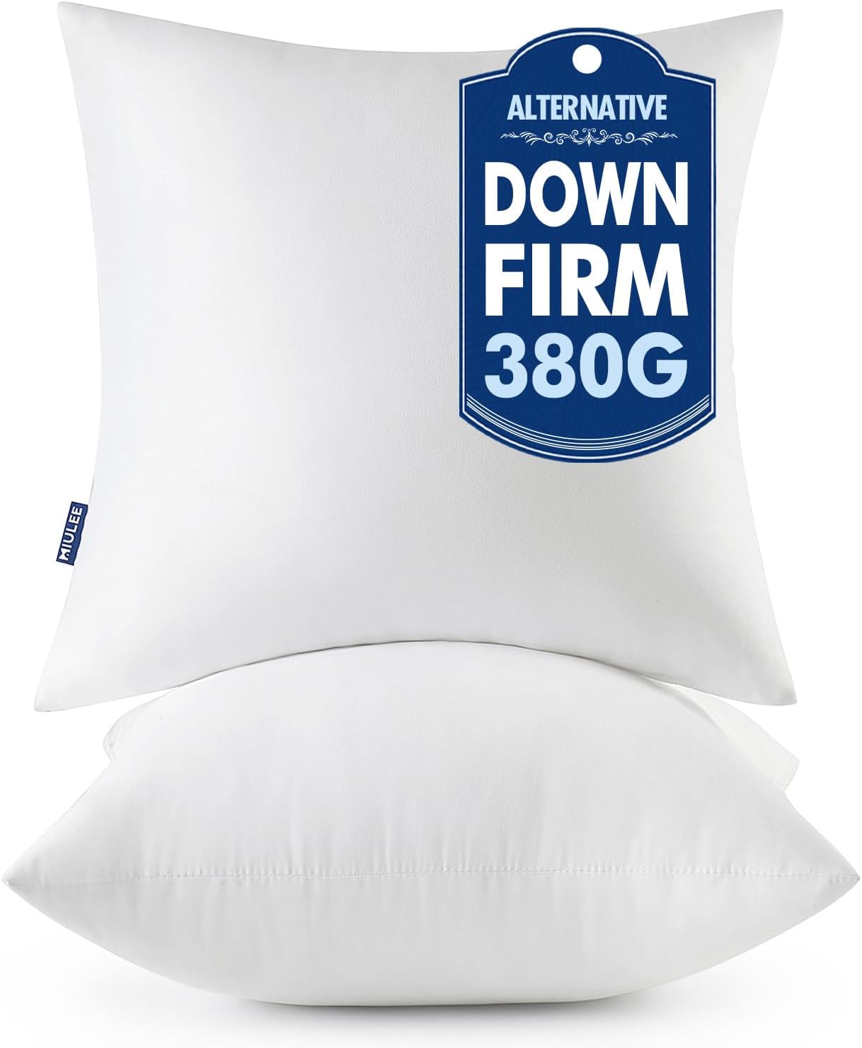 MIULEE Throw Pillows Inserts, Pack of 2 18x18 Inch 100% Virgin Fiber Filling Bed Couch Pillows