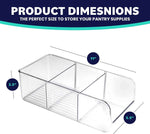 ELTOW 4-Pack 3-Compartment Plastic Snack Organizer with Removable Dividers for Pantry and Fridge Storage