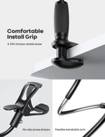Lamicall Gooseneck Phone Holder for Bed - [Upgraded Stable Clip] for Desk, Headboard, Bed, Bedside, Table, Flexible Gooseneck Long Arm Stand, Overhead Cell Phone Clamp Mount, Gift for All 4-7” Device