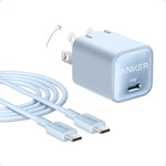 Anker Nano Phone Charger, USB C GaN Charger 30W, PIQ 3.0 Foldable PPS Fast Charger USB C for iPhone 17/16 and More Series, Galaxy, iPad, Compatible with MagSafe