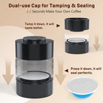 Nessus Reusable Kit for Nespresso Vertuo, Reusable Aluminum Foil Seal Lid, Holder, Brush, 100 Pcs Food-Grade Capsules for Vertuo Plus Next