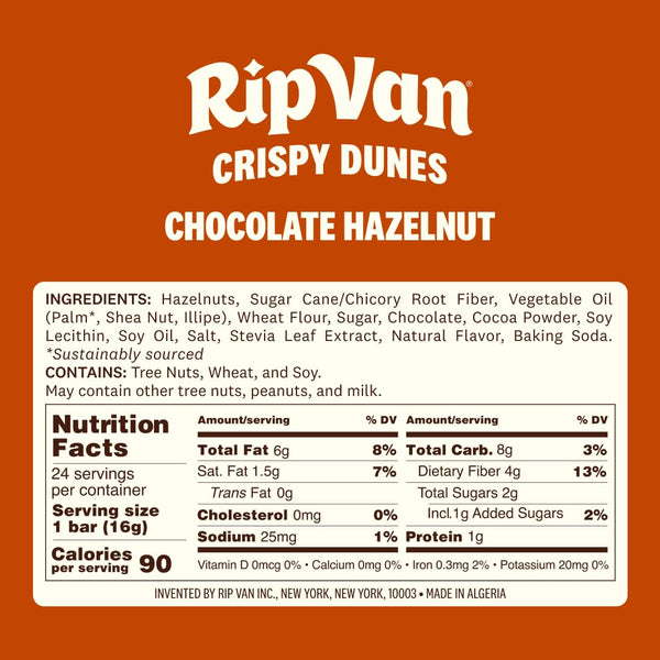 Low-calorie vegan chocolate hazelnut wafer sticks with hazelnut cream filling, 12 pack