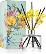 COCODOR Reed Diffuser Set with Preserved Baby's Breath with Sticks/April Breeze / 6.7oz / Scent Fragrance Oil Diffuser for Bedroom Bathroom Home Décor