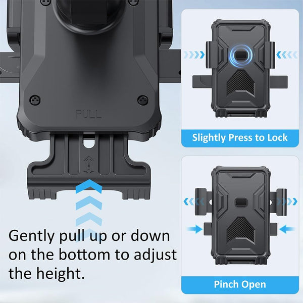 Adjustable Bike Phone Holder for Cell Phones, Universal Fit, Anti-Wobble Clamp