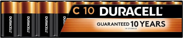 Duracell Coppertop C Batteries, 8 Count (Pack of 1), C Battery with Long-lasting Power, All-Purpose Alkaline Battery for Household and Office Devices
