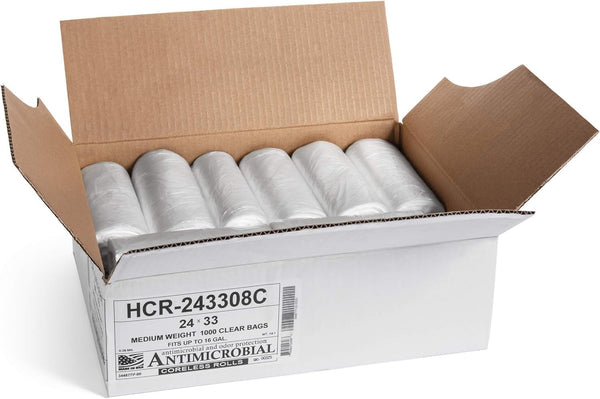 Aluf Plastics High Density Trash Bags, 16 Gallon, 1000 Count, Clear, for Various Uses