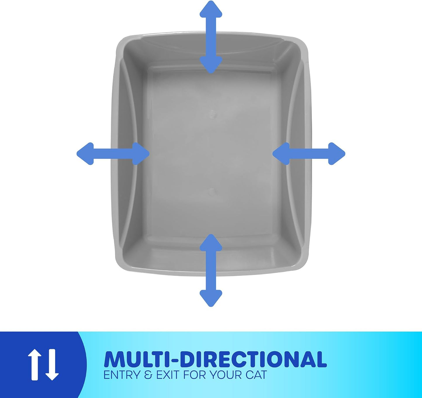 Petmate Litter Pan, Blue/Gray, Small, Made in USA