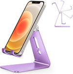 Adjustable Cell Phone Stand with Aluminum Base and Charging Port