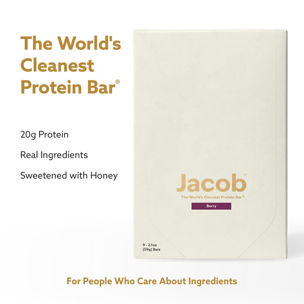 Grass-Fed Protein Bars, 20g Protein, 9 Bars Total, Mixed Berry Flavor
