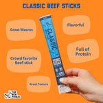 Grass Fed Beef Sticks, 20 Pack, 8g Protein, 90 Calories, Keto, Gluten Free, Sugar Free