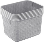 Sterilite 6-Pack Tall Weave Baskets for Organization and Storage