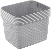 Sterilite 6-Pack Tall Weave Baskets for Organization and Storage