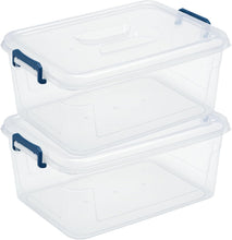 Tribello Clear Stackable Plastic Storage Containers with Lids, 16 Qt, 2 Pack
