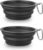 Dog Bowl Pet Collapsible Bowls, 2 Pack for Cats Dogs, Portable Pet Feeding Watering Dish for Walking Parking Traveling with 2 Carabiners (Small, Blue+Green)