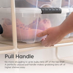 IRIS USA 32 Qt Stackable Plastic Storage Bins with Lids, 4 Pack, Made in USA