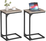 VASAGLE C-Shaped End Table, Small Side Table for Couch, Sofa Table with Metal Frame for Living Room, Bedroom, Bedside, Rustic Brown and Black