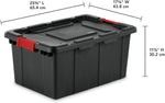 Sterilite 6-Pack Industrial Tote Storage Bins with Lids, 15 Gallon, Black